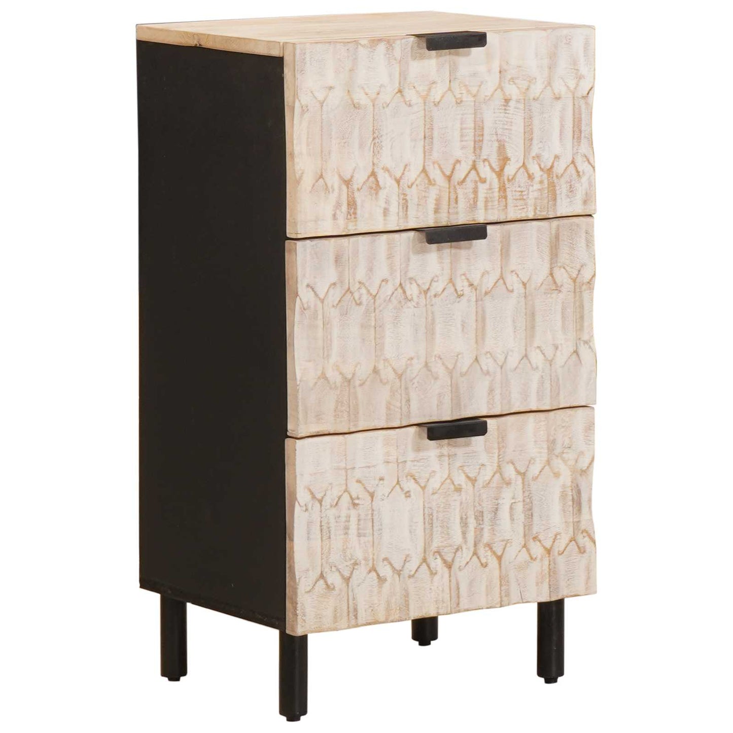 JUNG Vida Sideboard Weiße gewaschene Oberfläche 40 x 33 x 75 cm
