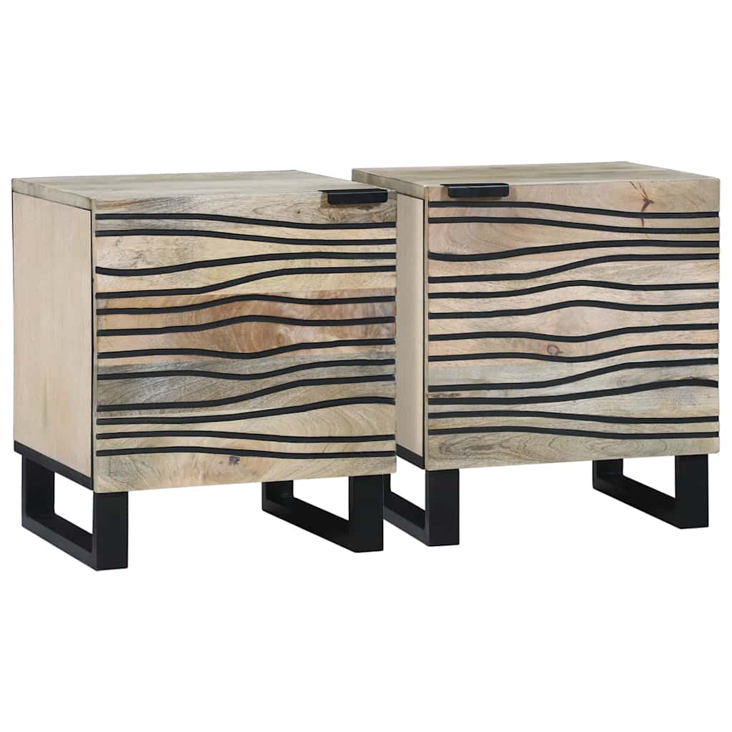 JUNG Vida Nachttisch 2 pcs Weiß und Schwarz 40 x 33 x 46 cm