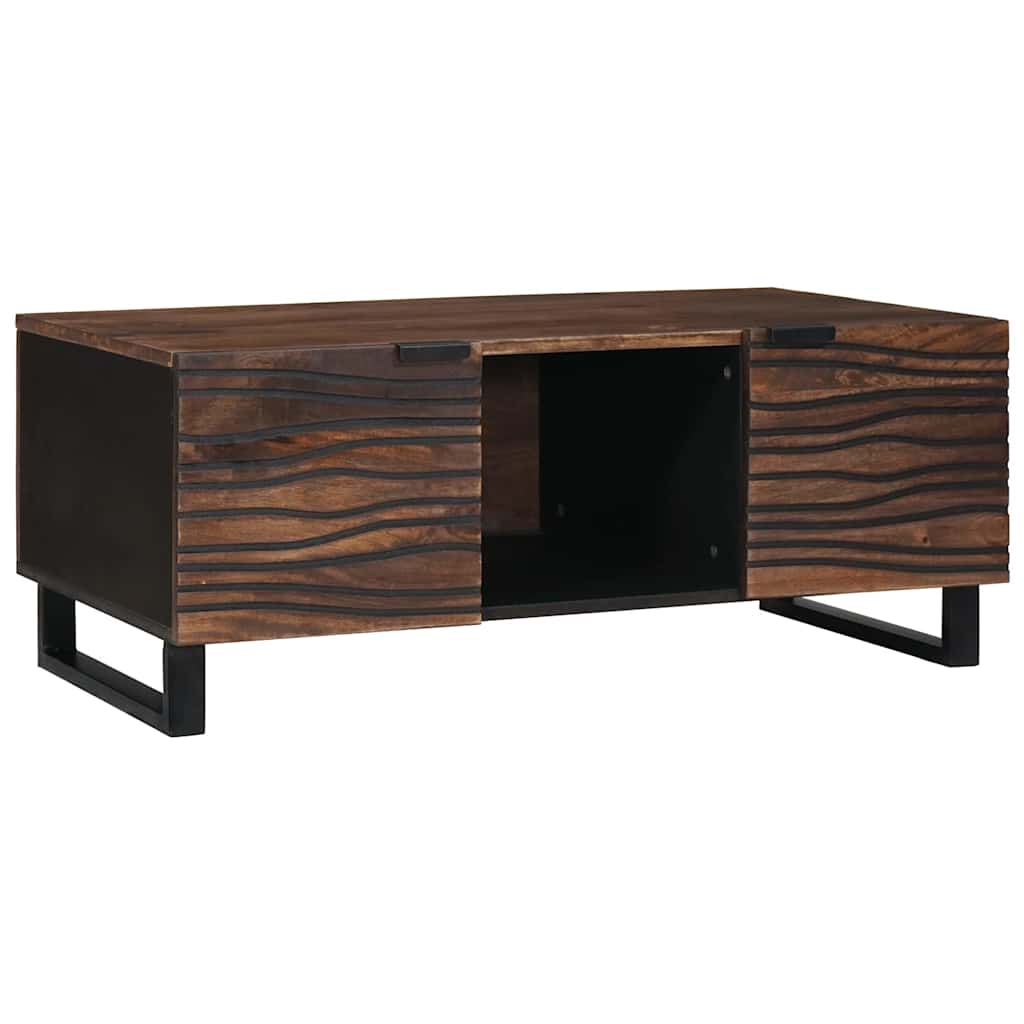 JUNG Vida Couchtisch Braun und Schwarz 100 x 54 x 40 cm Massivholz Akazie