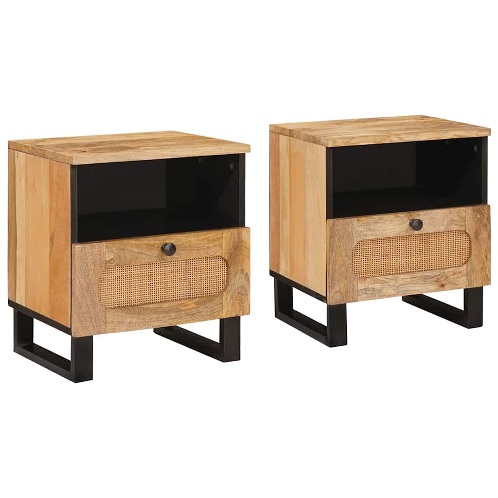 JUNG Vida Nachttisch 2 pcs Natur 40 x 33 x 46 cm Massivholz Mango
