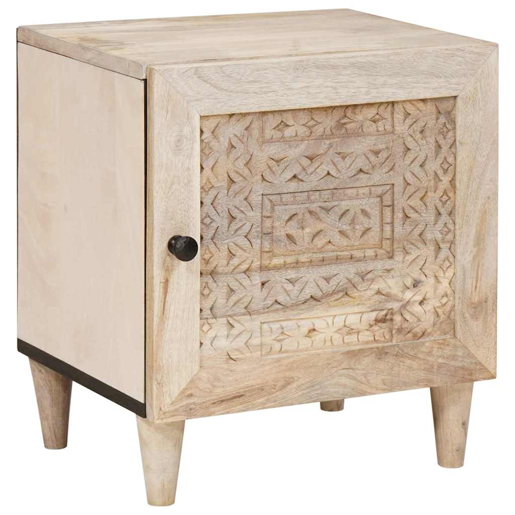 JUNG Vida Nachttisch Beige 40 x 33 x 46 cm Massivholz Akazie