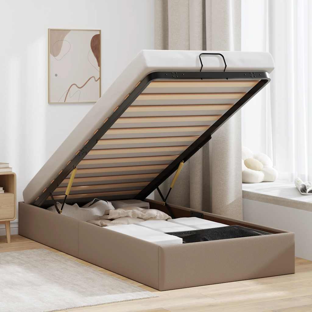 JUNG Vida Ottoman-Bett ohne Matratze Cappuccino-Braun 80x200cm Kunstleder