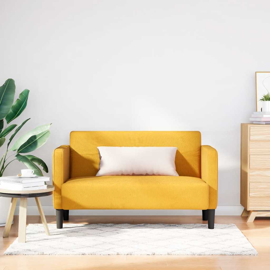JUNG Vida Zweisitzer-Sofa Hellgelb 109 cm Cordstoff