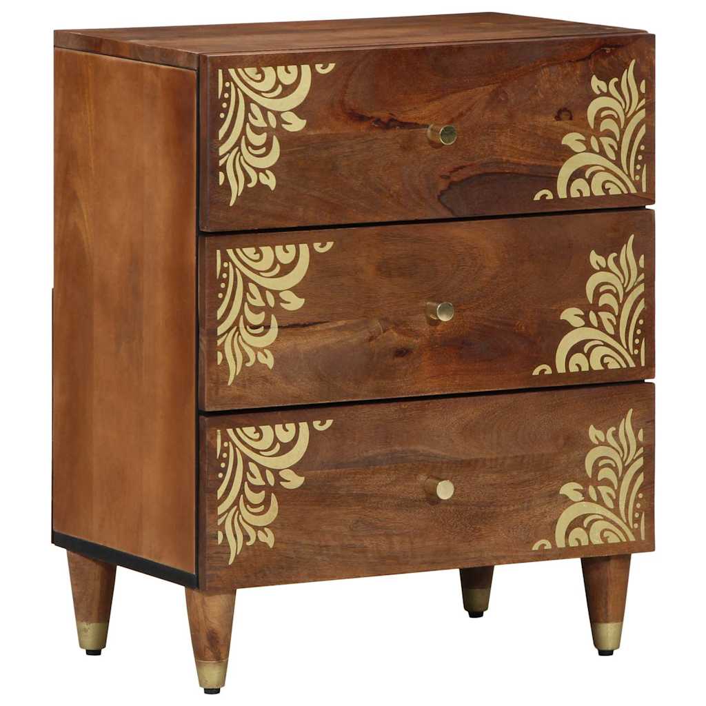JUNG Vida Nachttisch Honigbraun 50 x 33 x 62 cm Massivholz Mango