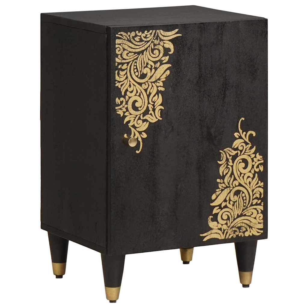 JUNG Vida Badezimmerschrank Schwarz 38 x 33 x 58 cm Massivholz Mango