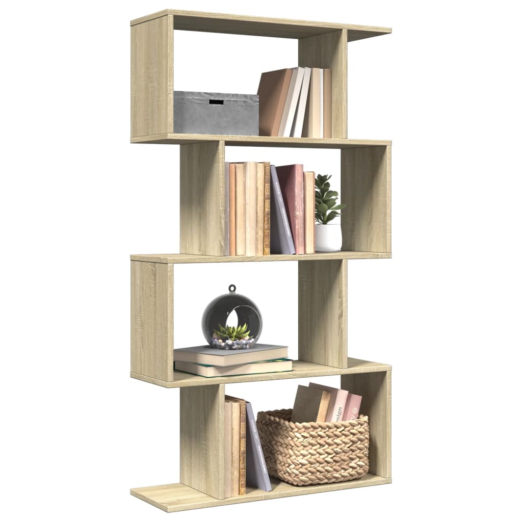 JUNG Vida Raumteiler-Bücherregal 4 Böden Sonoma-Eiche 70x24x129 cm