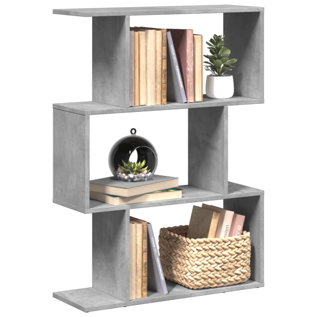 JUNG Vida Raumteiler-Bücherregal 3 Fächer Betongrau 70x24x97 cm