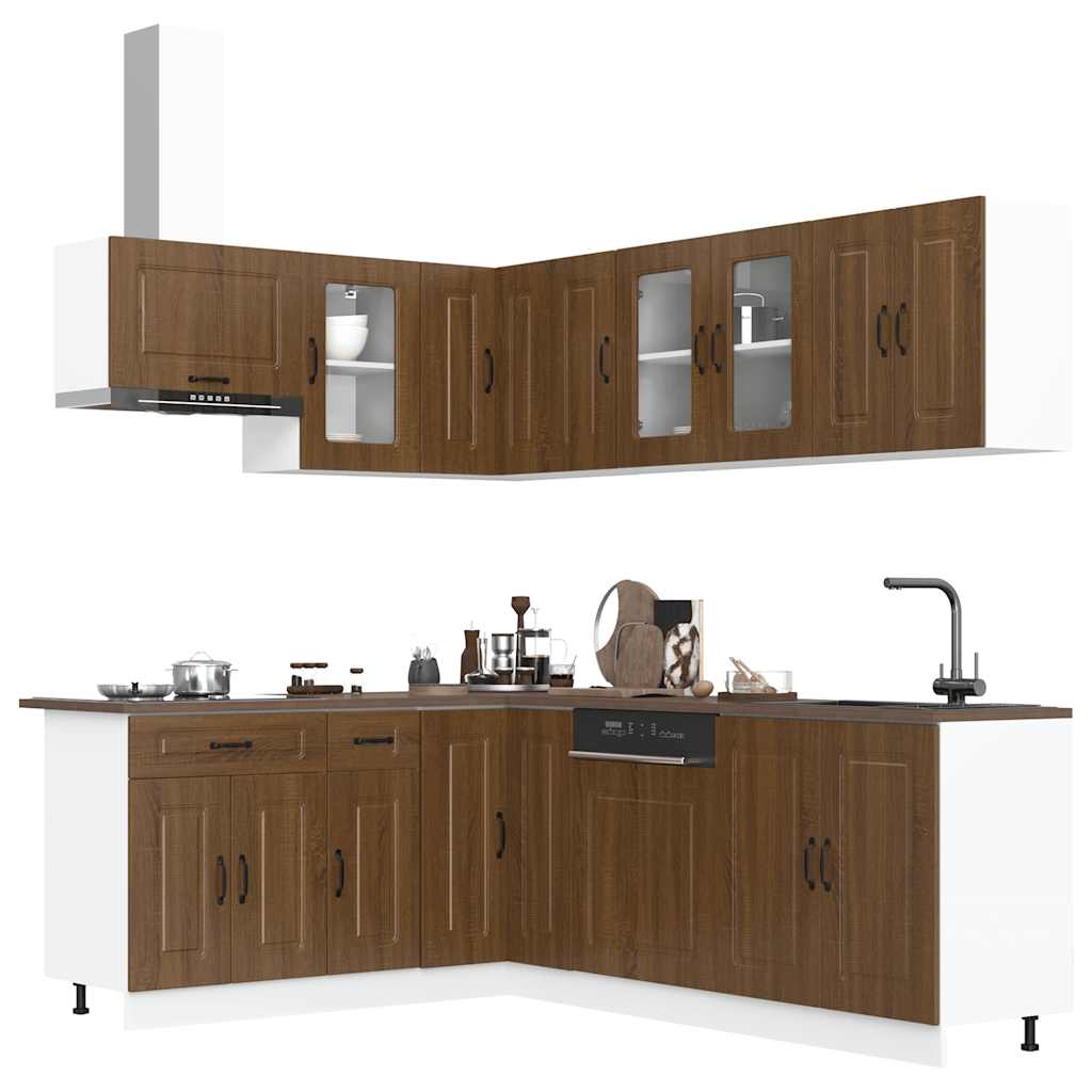 JUNG Vida 11-tlg. Küchenschrank-Set Kalmar Braun Eichen-Optik Holzwerkstoff