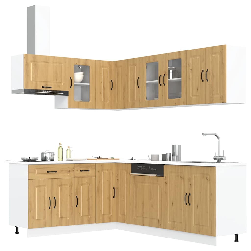 JUNG Vida 11-tlg. Küchenschrank-Set Kalmar Artisan-Eiche Holzwerkstoff