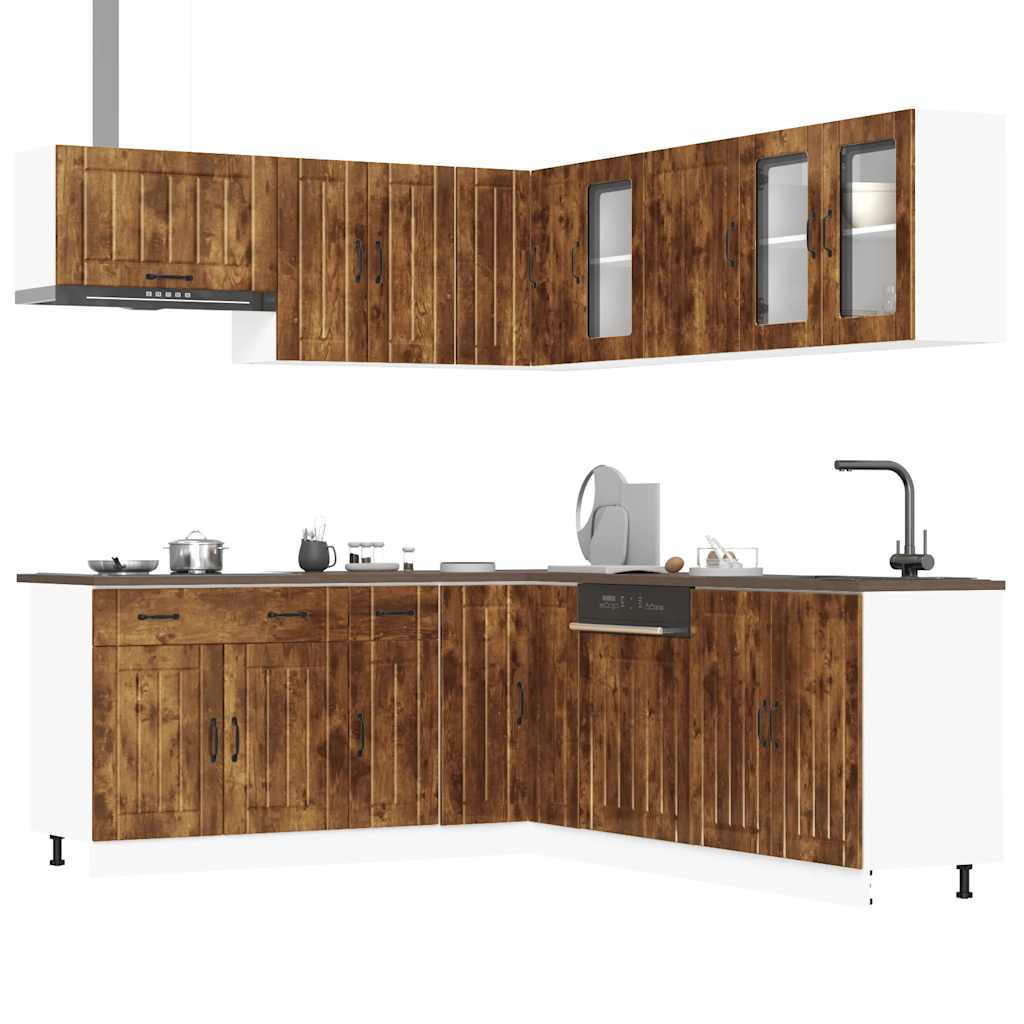 JUNG Vida 11-tlg. Küchenschrank-Set Lucca Räuchereiche Holzwerkstoff