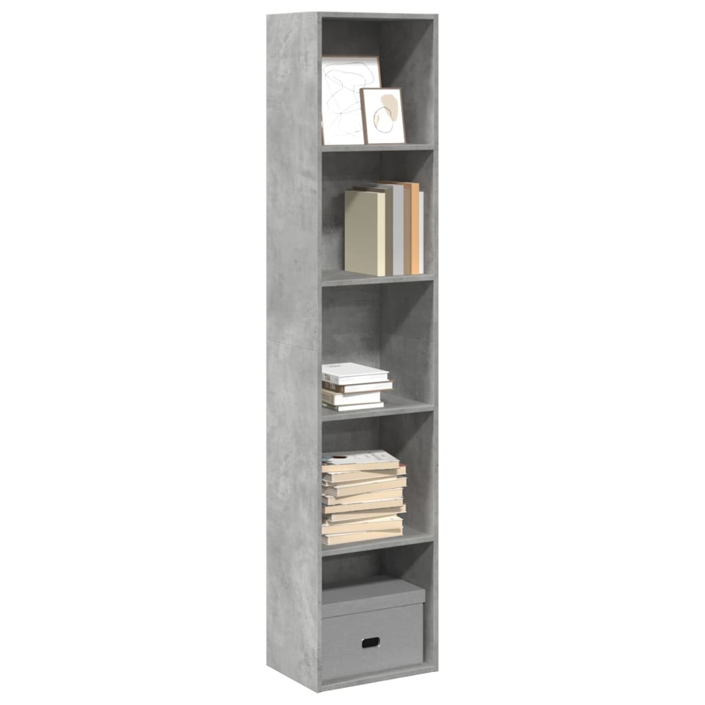 JUNG Vida Bücherregal Betongrau 40x30x189 cm Holzwerkstoff
