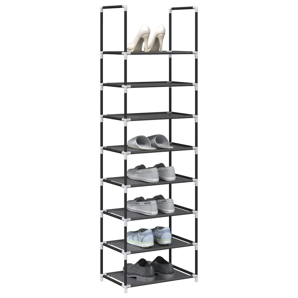 JUNG Vida Schuhregal 8-stöckig Schwarz 44x28x145 cm Vliesstoff