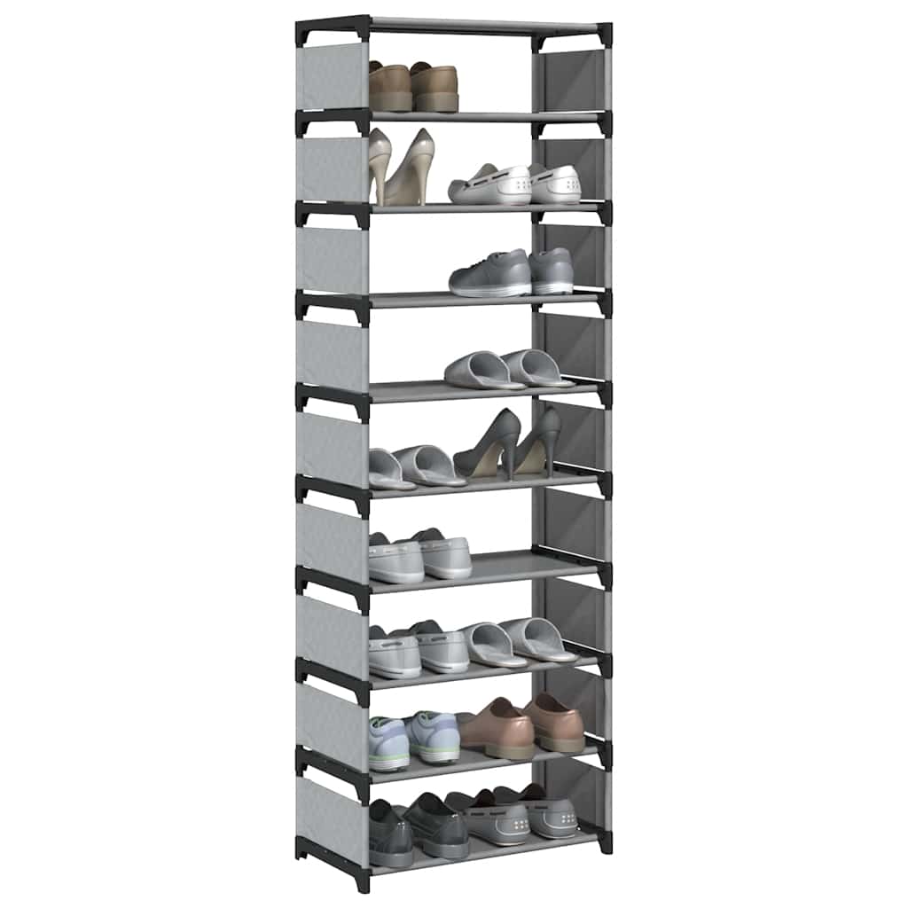 JUNG Vida Schuhregal 10-stöckig Grau 54x28x158 cm Vliesstoff