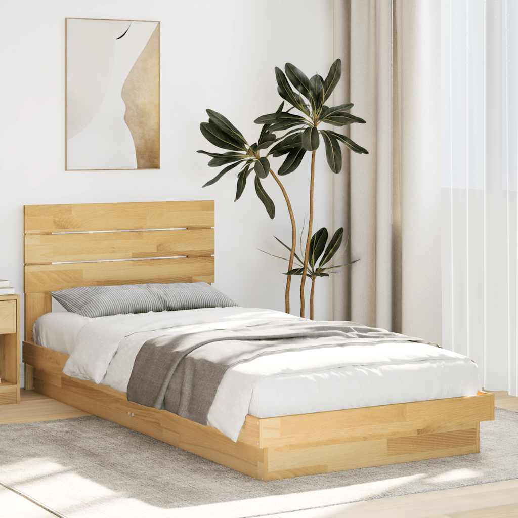 JUNG Vida Massivholzbett mit Kopfteil ohne Matratze 90x190 cm Eichenholz
