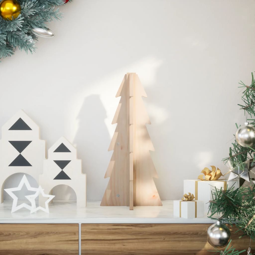 JUNG Vida Weihnachtsbaum Holz zum Schmücken 49 cm Massivholz Kiefer