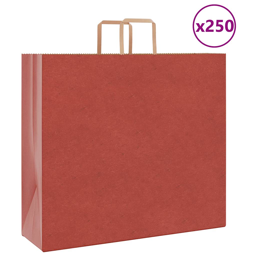 JUNG Vida Papiertragetaschen 250 Stk. mit Henkeln Rot 54x15x49 cm