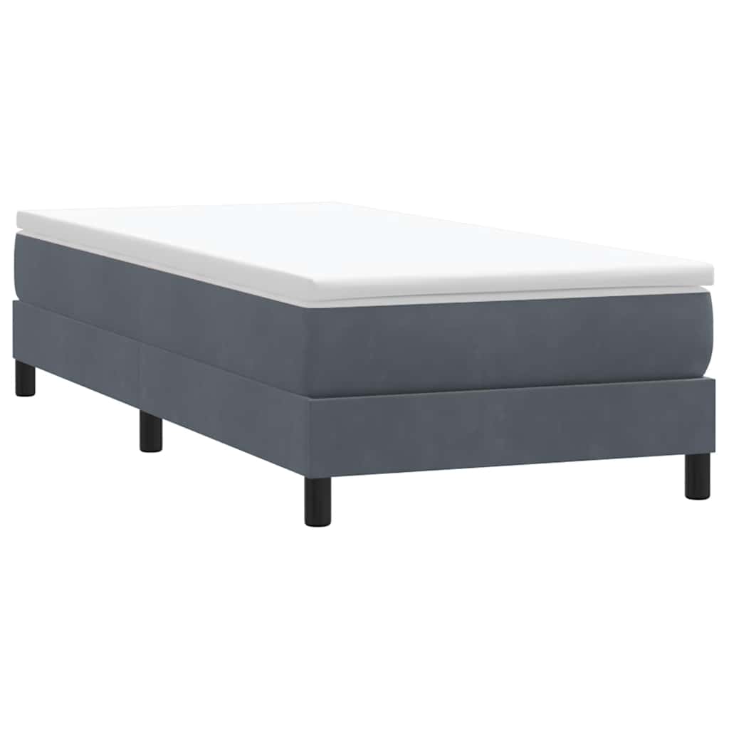 JUNG Vida Boxspringbett ohne Matratze Dunkelgrau 90x210 cm Samt