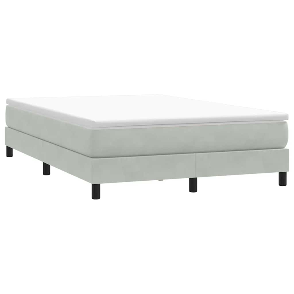 JUNG Vida Boxspringbett ohne Matratze Hellgrau 140x210 cm Samt