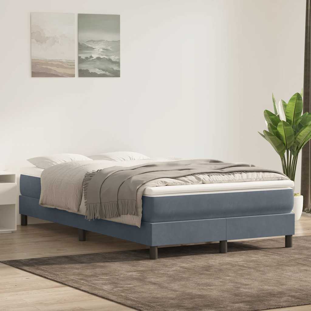 JUNG Vida Boxspringbett ohne Matratze Dunkelgrau 120x220 cm Samt