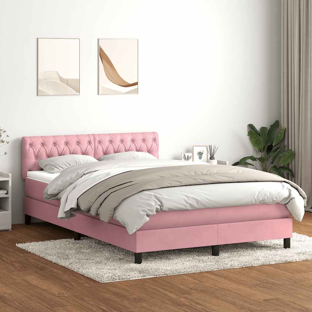 JUNG Vida Boxspringbett mit Matratze Rosa 160x210 cm Samt