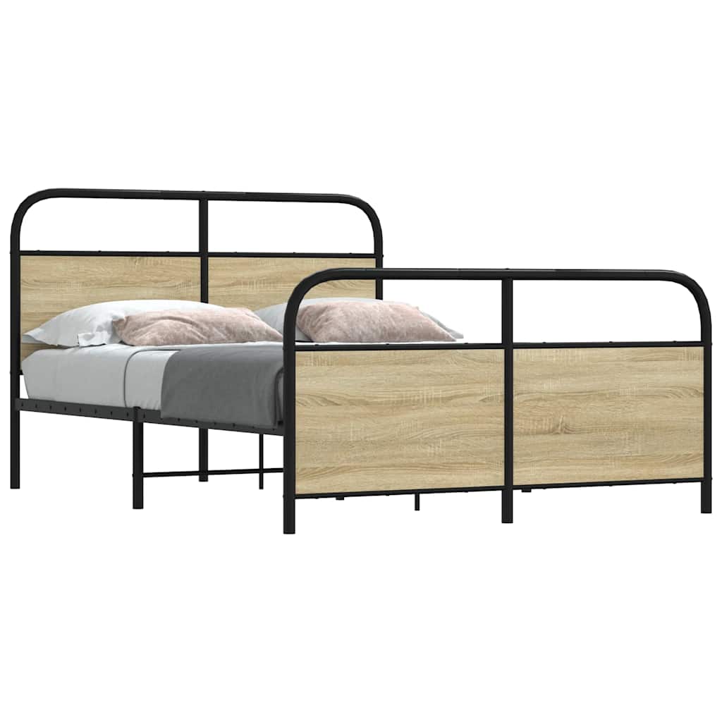 JUNG Vida Metallbett ohne Matratze Sonoma-Eiche 140x200 cm