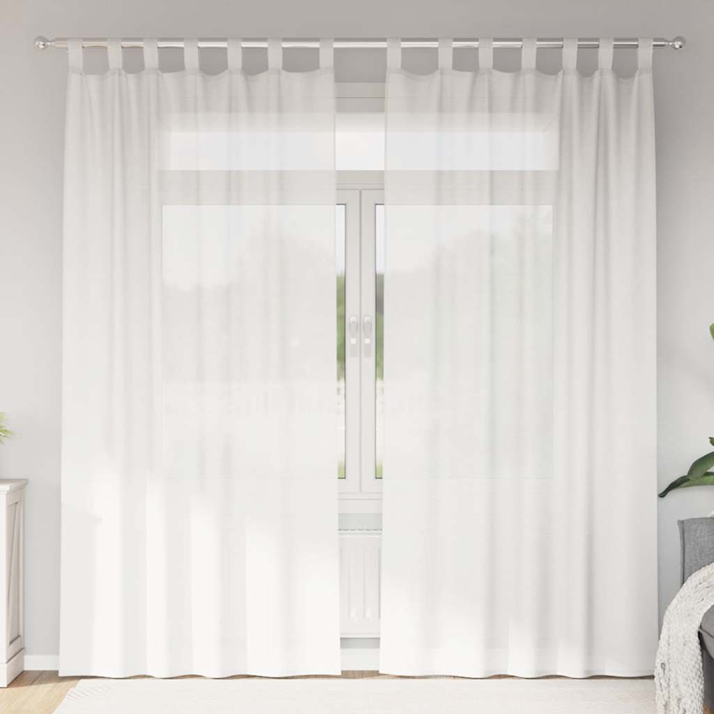 JUNG Vida Voile Vorhänge mit Schlaufen 2 Stk. Weiß 140x225 cm
