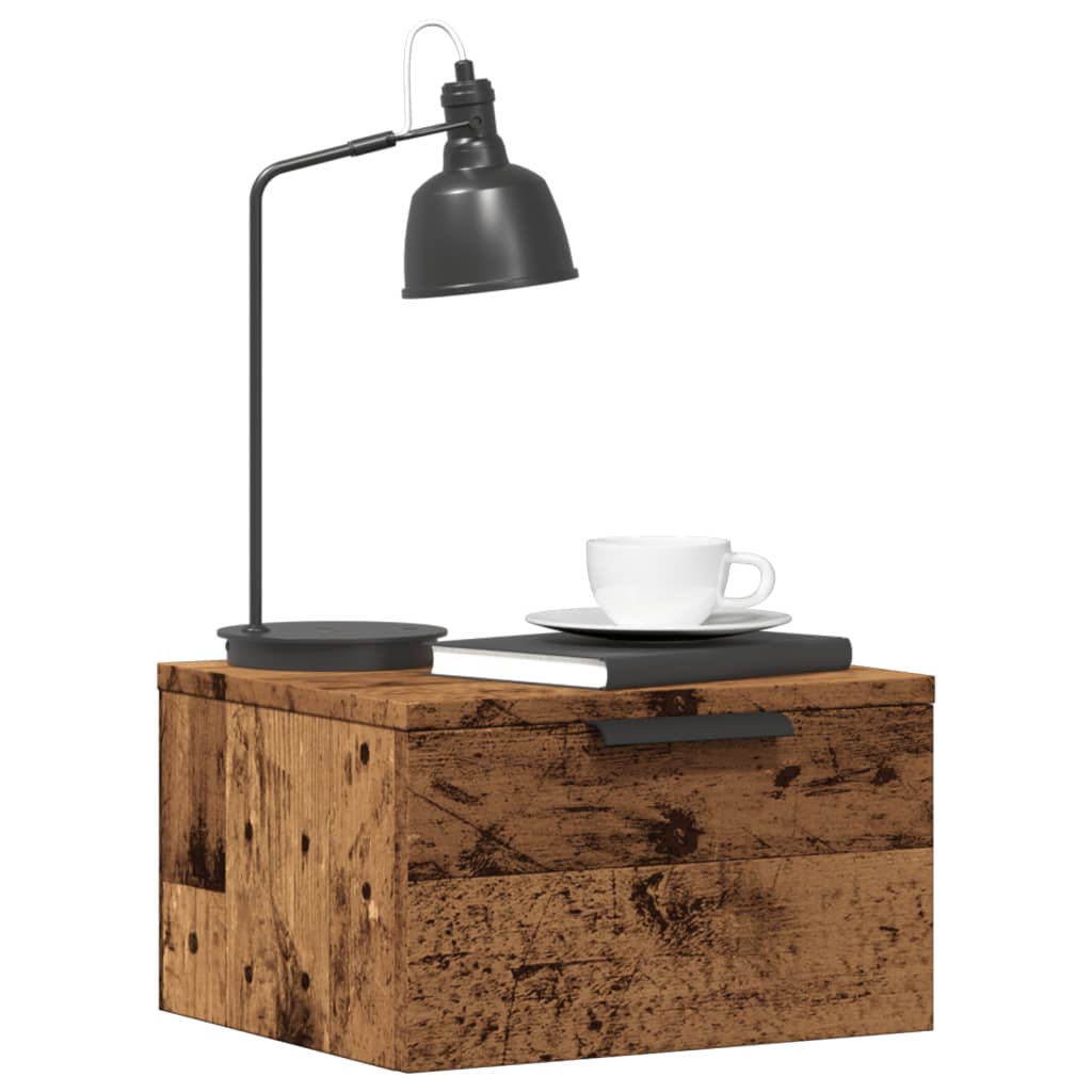 JUNG Vida Wand-Nachttische 2 Stk. Altholz-Optik 34x30x20 cm