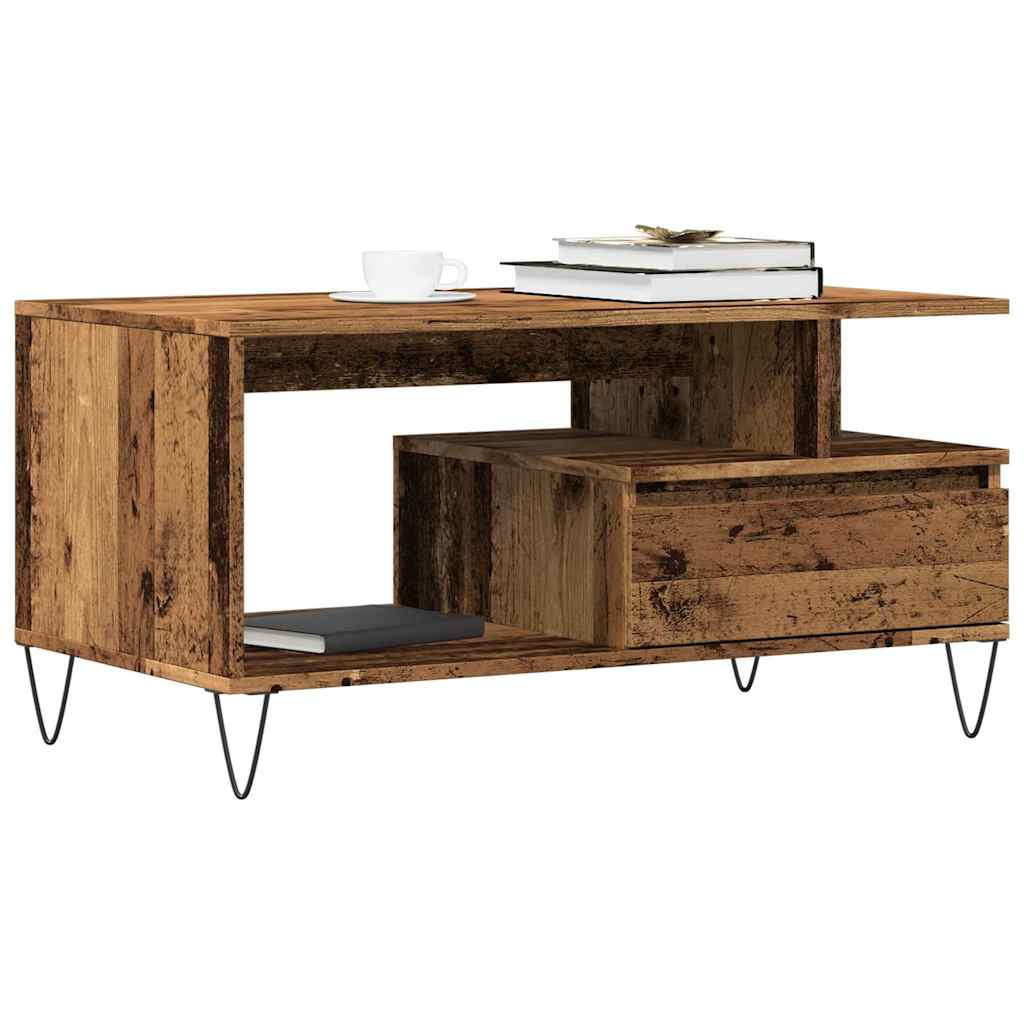 JUNG Vida Couchtisch Altholz-Optik 90x49x45 cm Holzwerkstoff