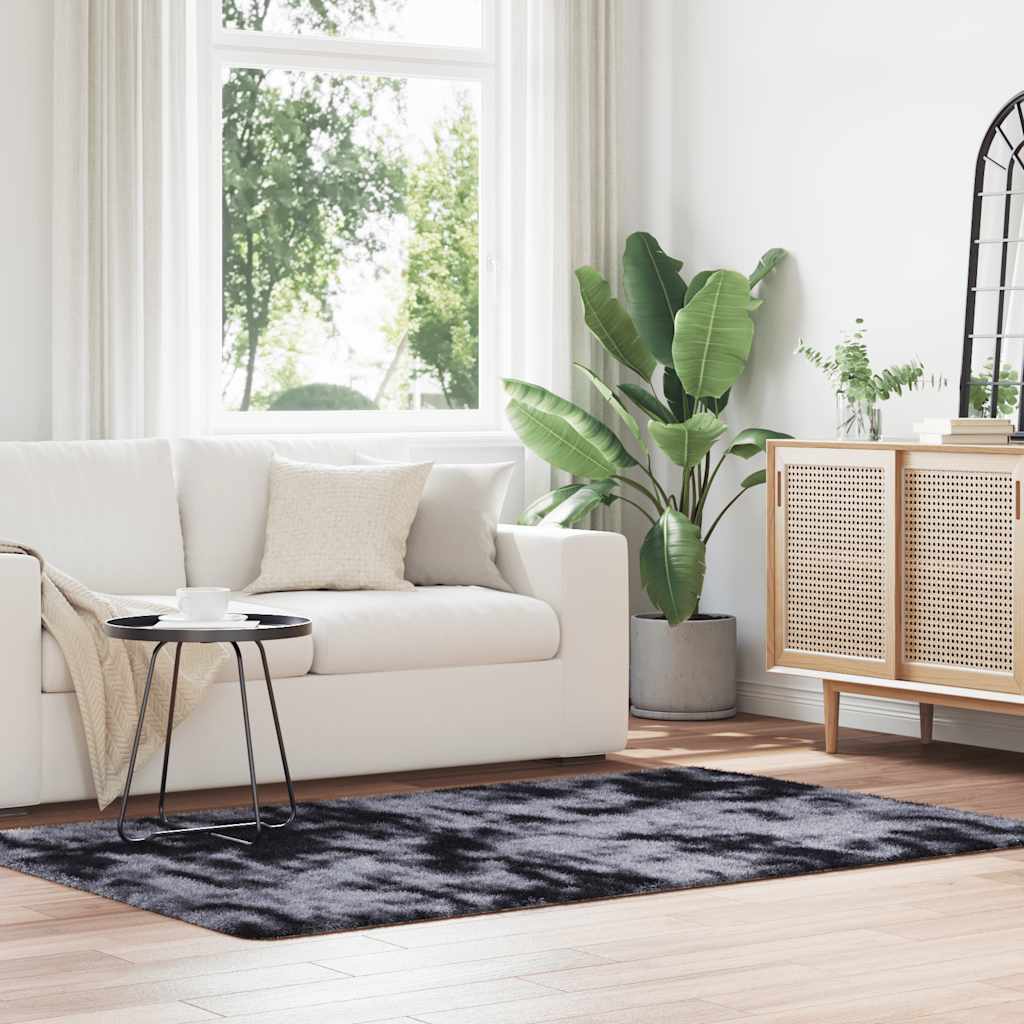 JUNG Vida Teppich Shaggy Hochflor NAVARRA Dunkelgrau 130x200 cm Polyester