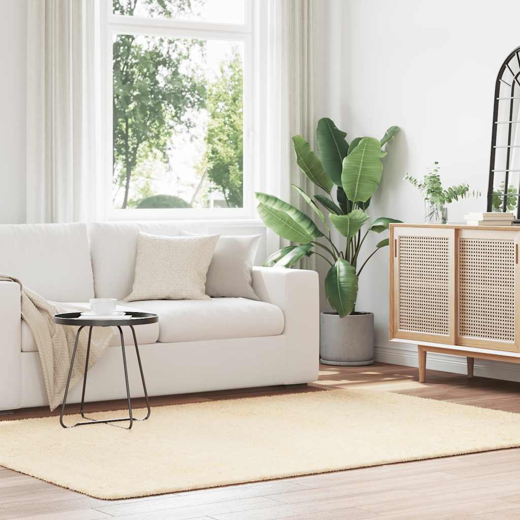 JUNG Vida Teppich Shaggy Hochflor NAVARRA Creme 160x230 cm Polyester