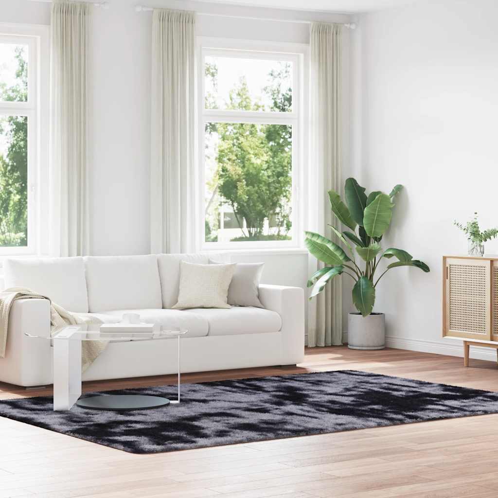JUNG Vida Teppich Shaggy Hochflor NAVARRA Dunkelgrau 200x290 cm Polyester