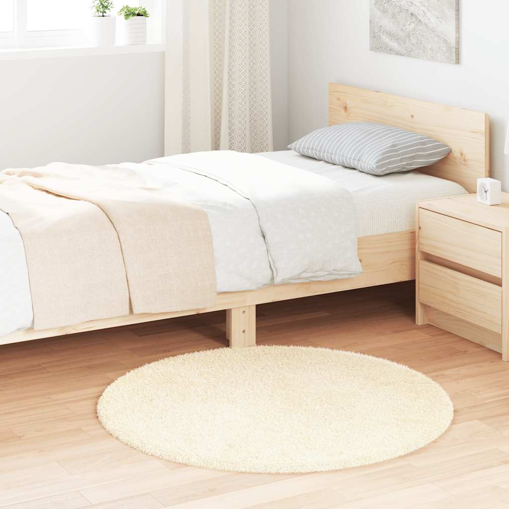JUNG Vida Teppich Shaggy Hochflor NAVARRA Creme 100x100 cm Polyester