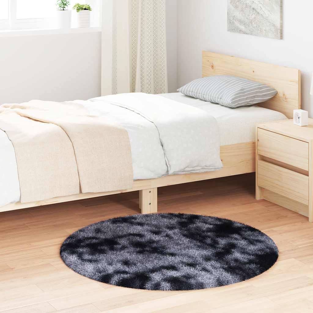 JUNG Vida Teppich Shaggy Hochflor NAVARRA Dunkelgrau 100x100 cm Polyester