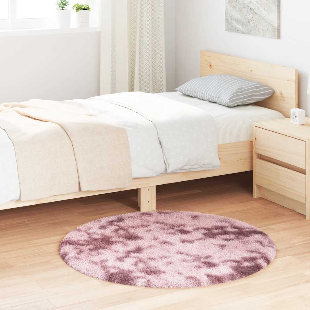 JUNG Vida Teppich Shaggy Hochflor NAVARRA Altrosa 100x100 cm Polyester