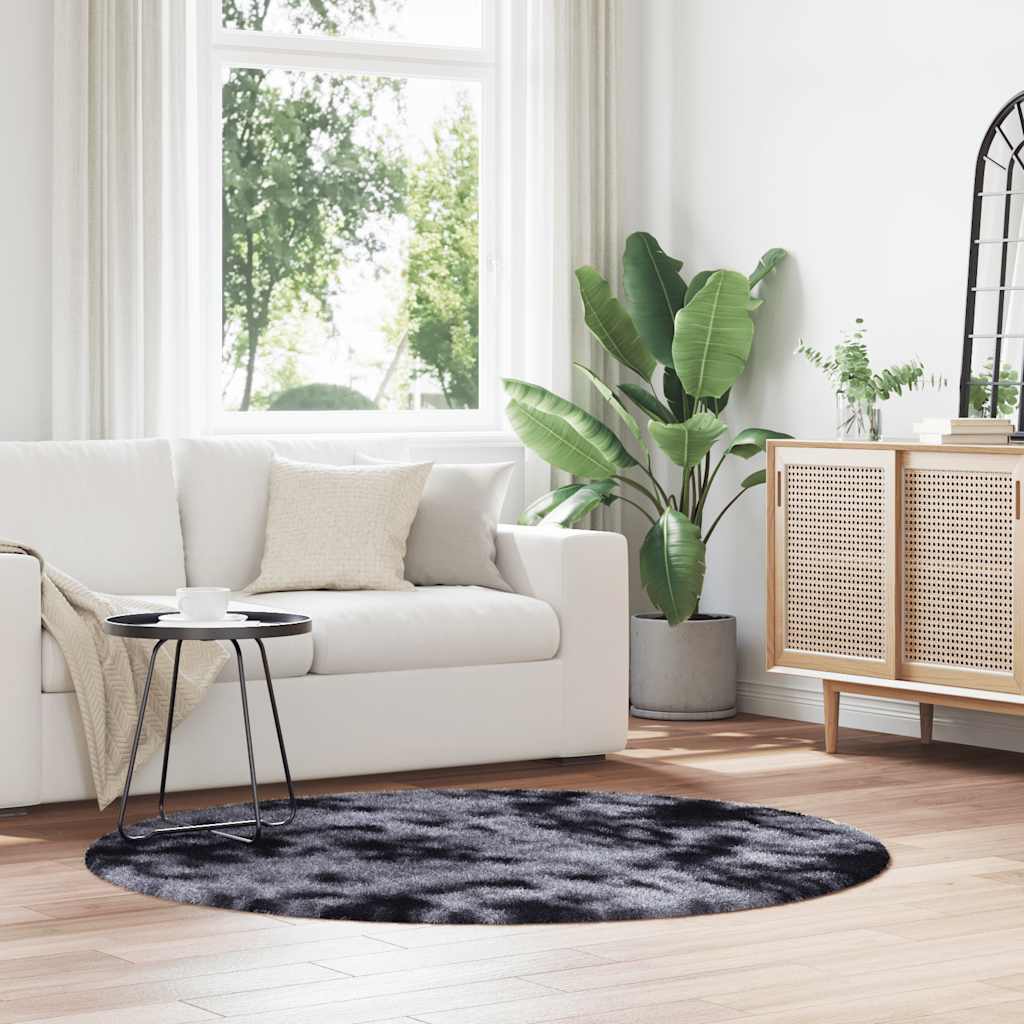 JUNG Vida Teppich Shaggy Hochflor NAVARRA Dunkelgrau 160x160 cm Polyester