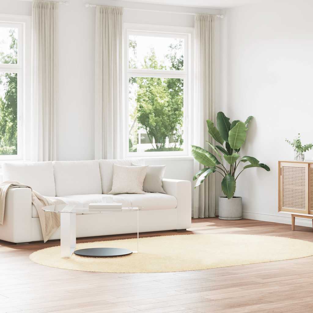JUNG Vida Teppich Shaggy Hochflor NAVARRA Creme 300x200 cm Polyester