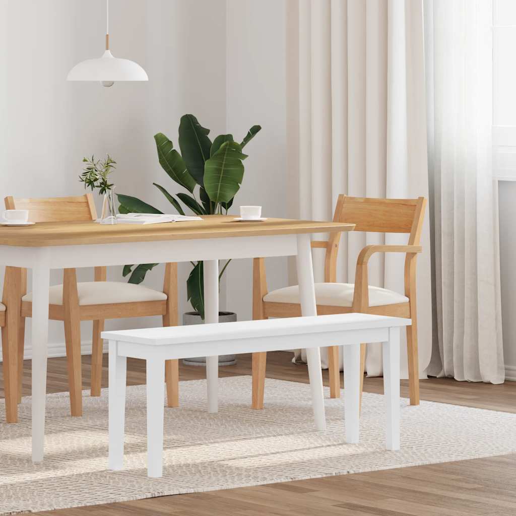 JUNG Vida Bank 110 cm Weiß Massivholz Gummibaum