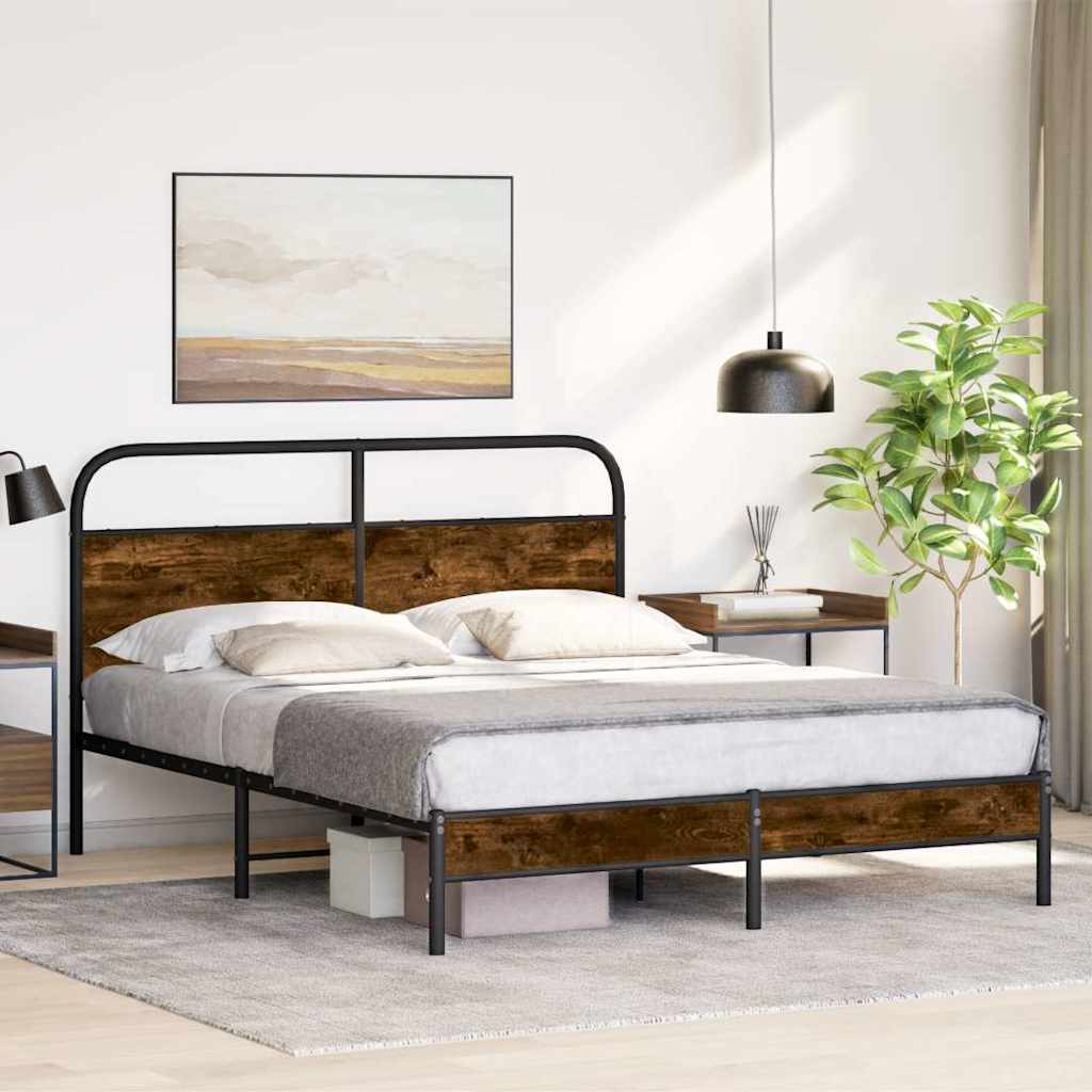 JUNG Vida Bettgestell ohne Matratze 150x200 cm Räuchereiche Holzwerkstoff
