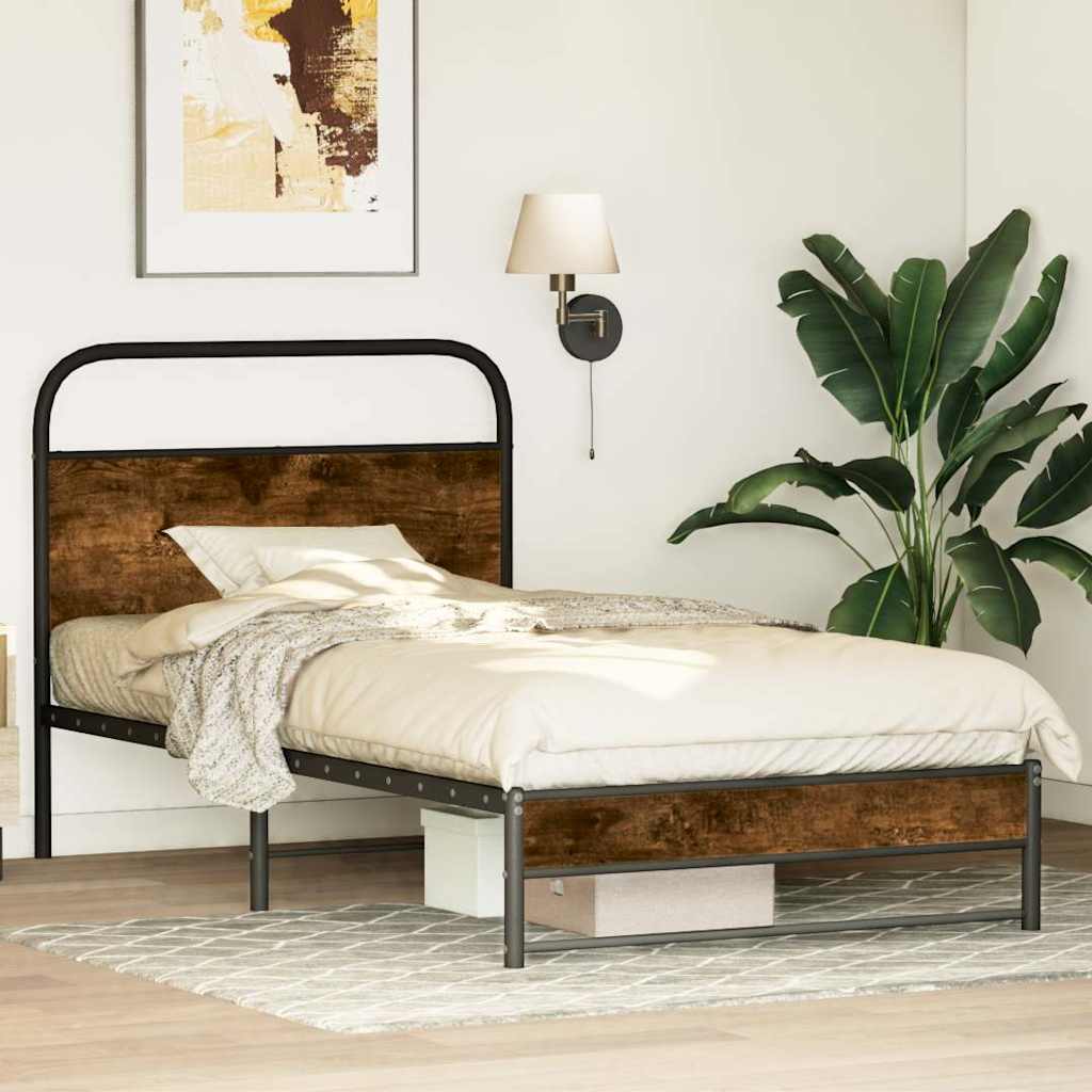 JUNG Vida Bettgestell ohne Matratze 100x200 cm Räuchereiche Holzwerkstoff