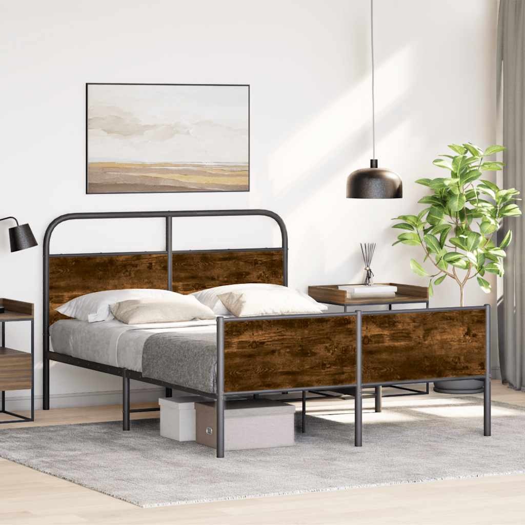 JUNG Vida Bettgestell ohne Matratze 140x190 cm Sonoma-Eiche Holzwerkstoff