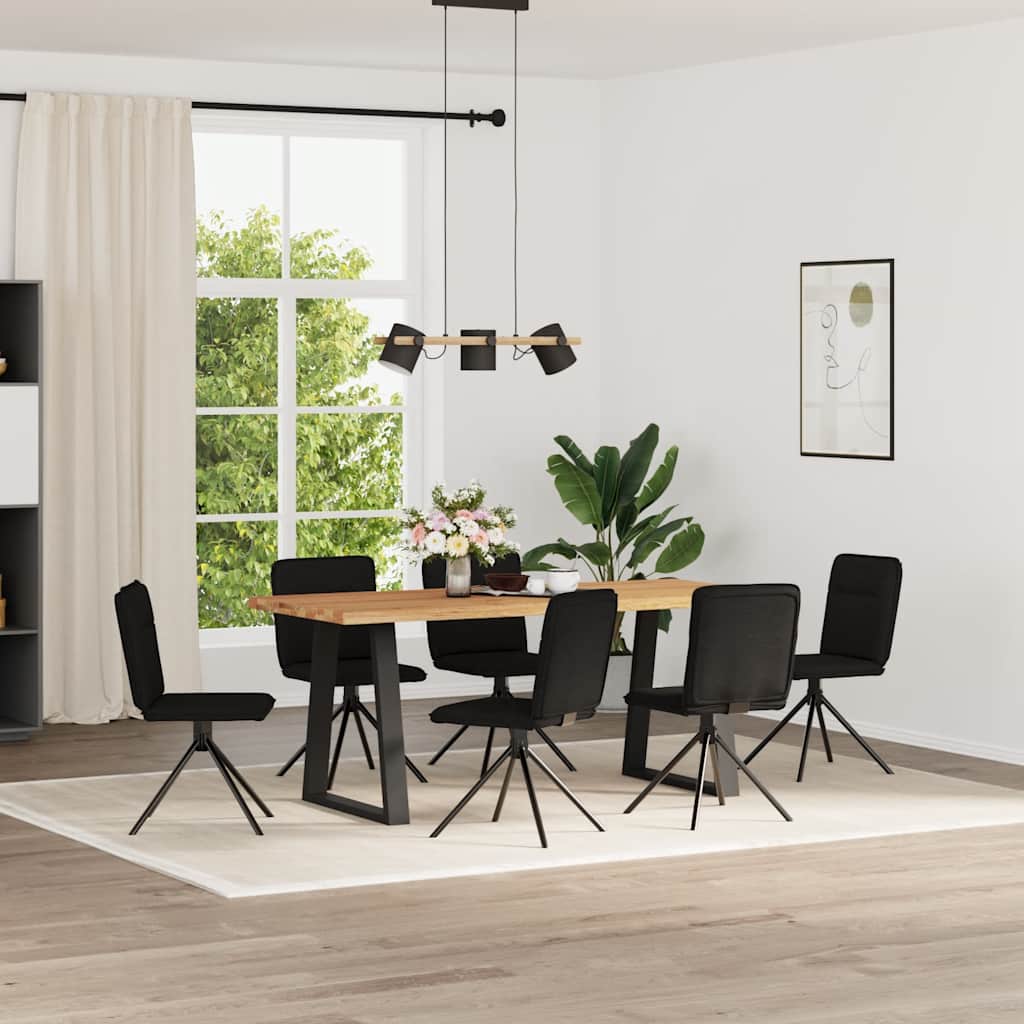 JUNG Vida Esszimmerstühle 6 Stk. Schwarz Stoff