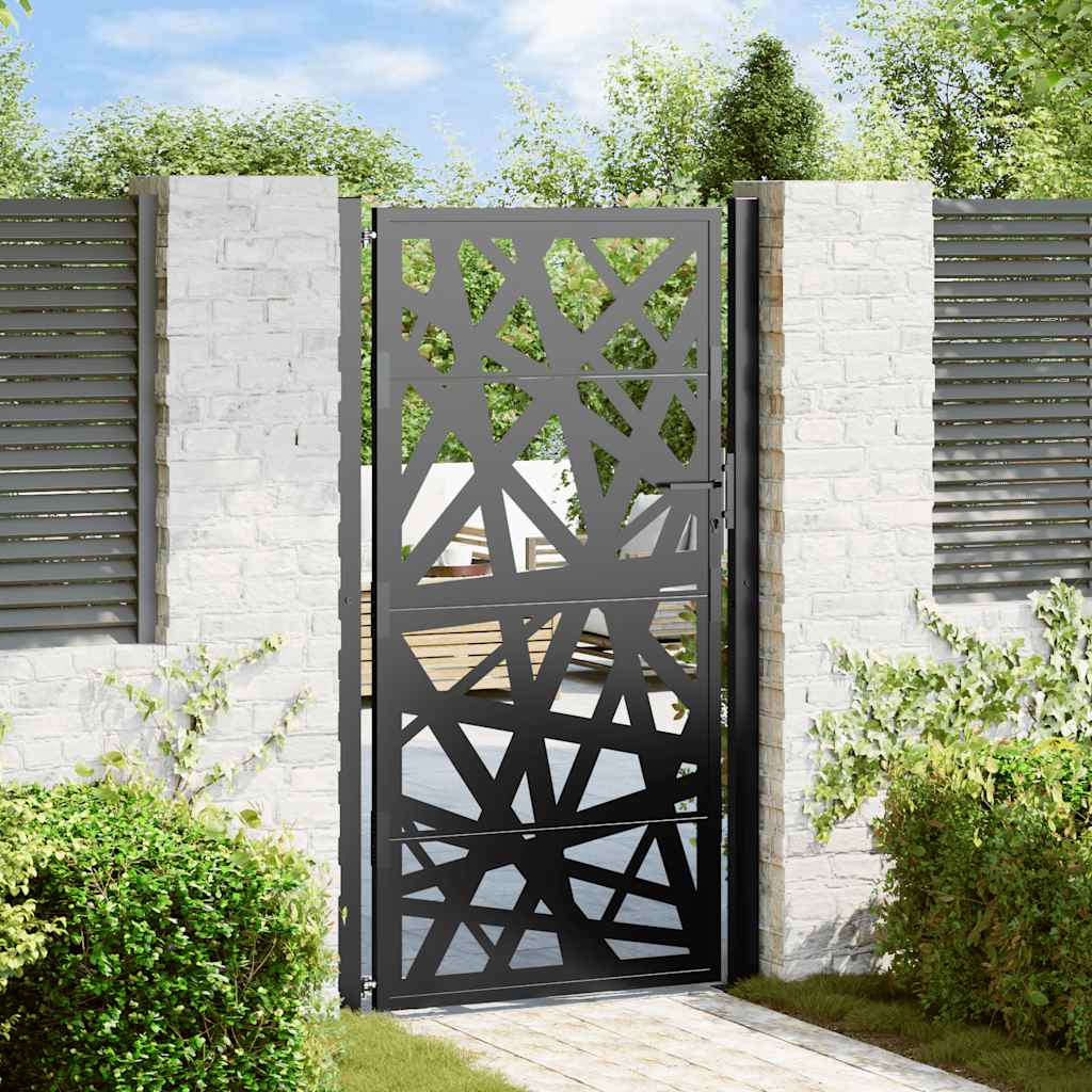 JUNG Vida Gartentor Schwarz 100x175 cm Stahl Leichtes Design