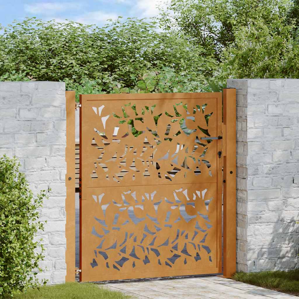 JUNG Vida Gartentor 100x100 cm Wetterfester Stahl Blattdesign