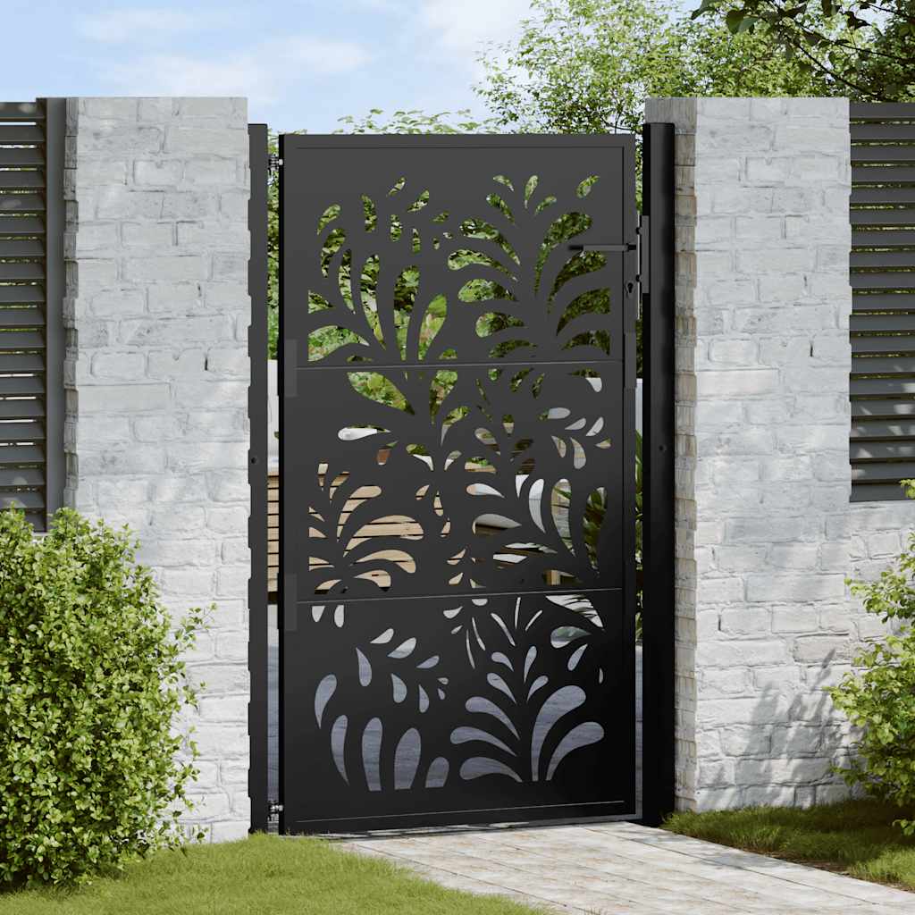 JUNG Vida Gartentor Schwarz 100x150 cm Stahl Wellendesign