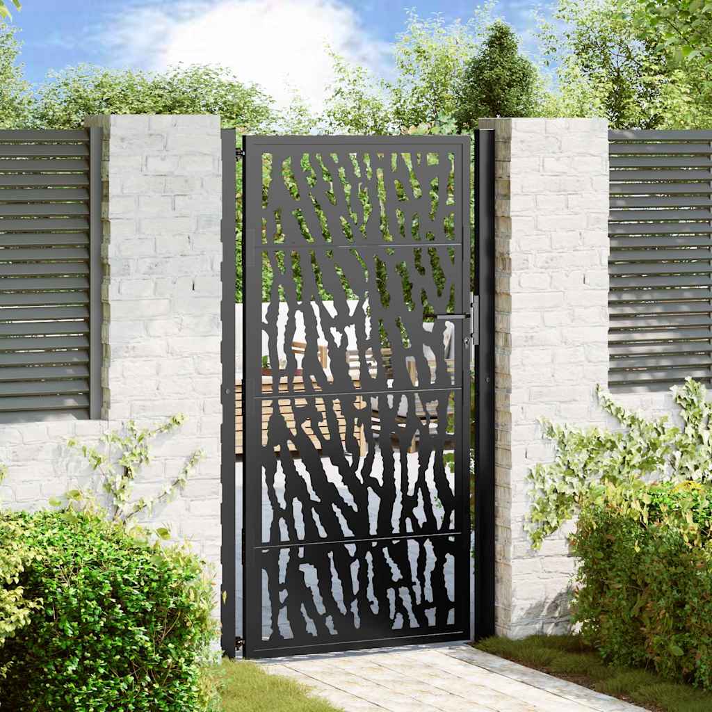 JUNG Vida Gartentor Schwarz 100x175 cm Stahl Trace Design