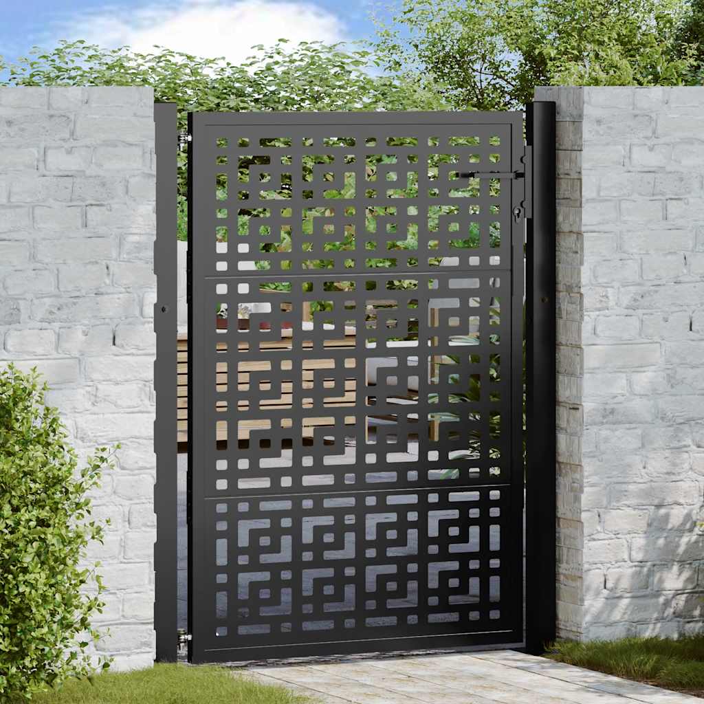 JUNG Vida Gartentor Schwarz 100x125 cm Stahl Kreuz-Design