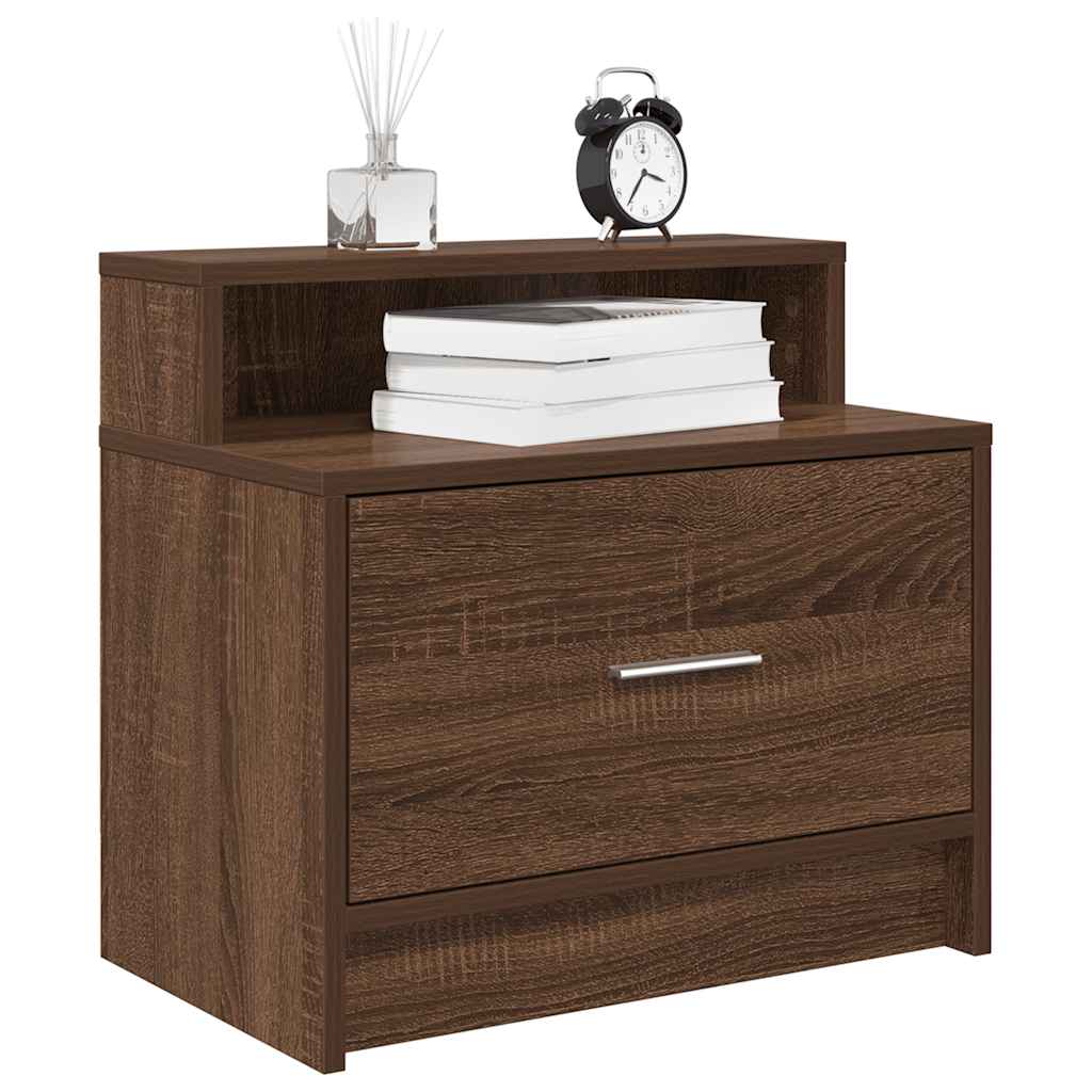 JUNG Vida Nachttische mit Schublade 2 Stk. Braun Eichen-Optik 51x31x47 cm