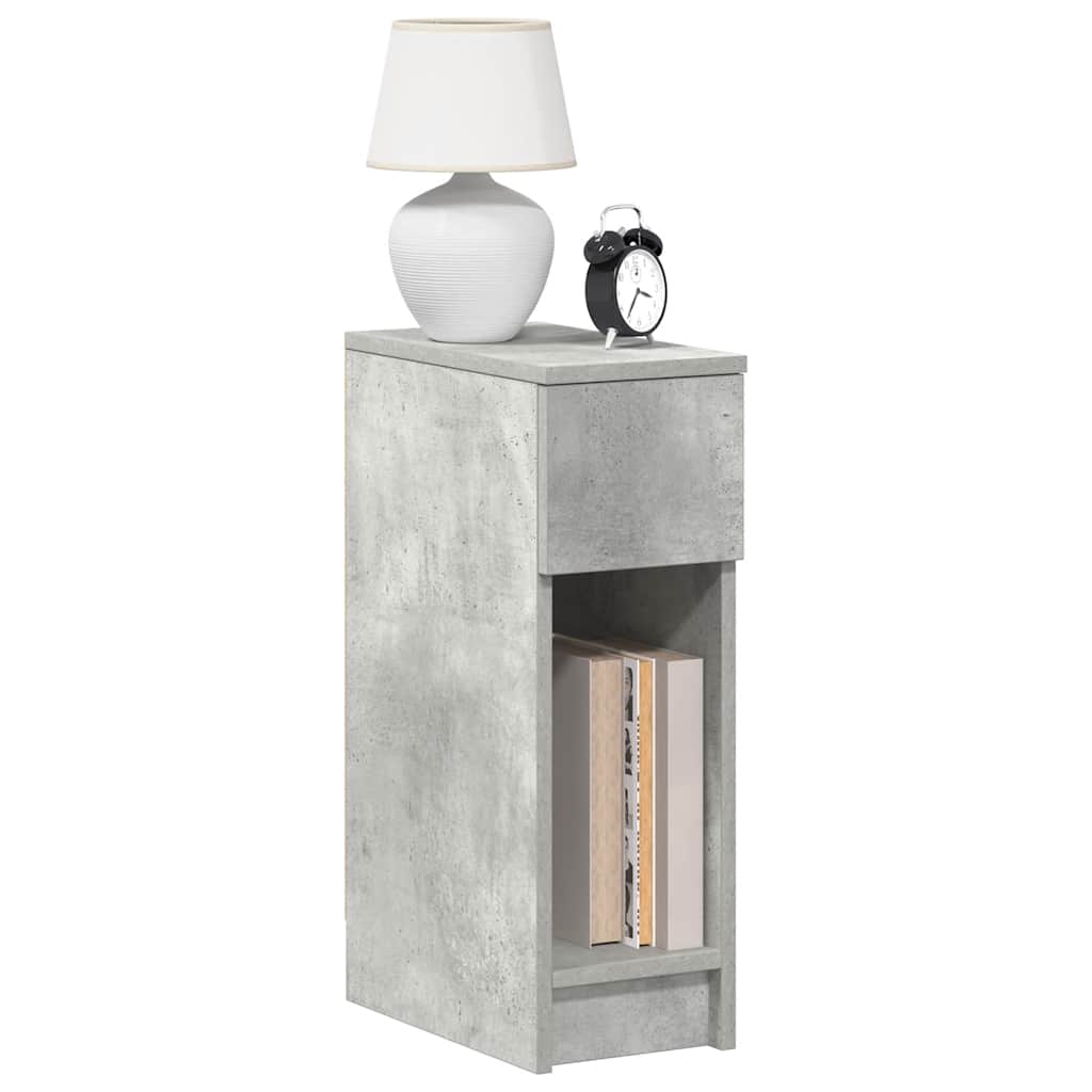 JUNG Vida Nachttische mit Schublade 2 Stk. Betongrau 20x36x60 cm