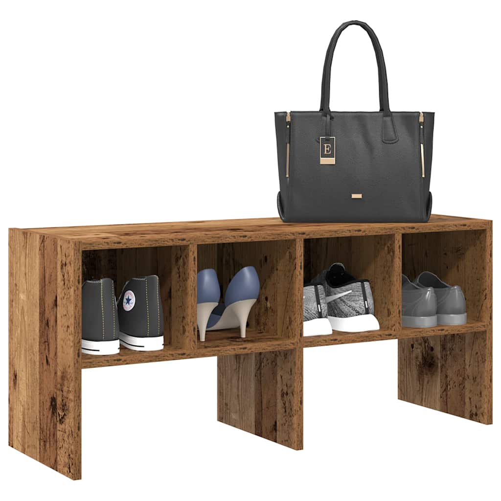 JUNG Vida Schuhregal Stapelbar Altholz-Optik 89,5x30x40 cm