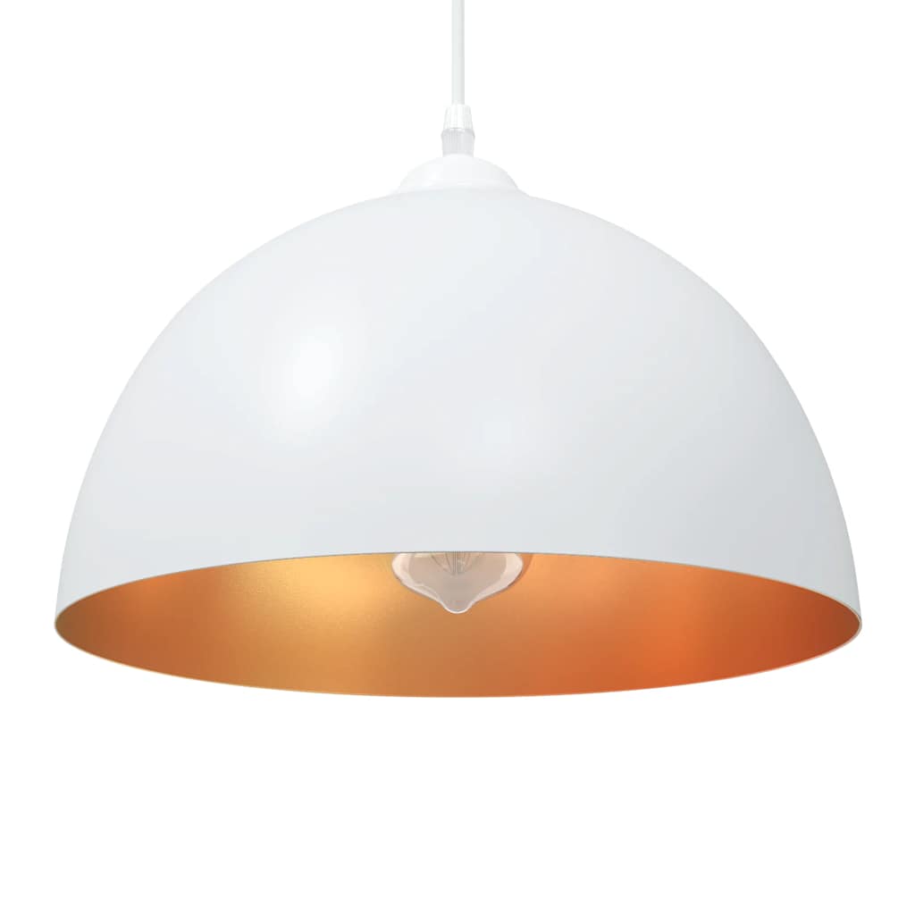 JUNG Vida Pendelleuchten 2 Stk. Höhenverstellbar E27 Weiß Ø 30 cm Metall